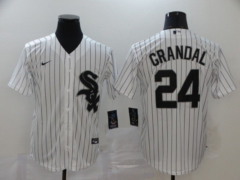Men Chicago White Sox #24 Grandal White Game Nike MLB Jerseys->san francisco giants->MLB Jersey
